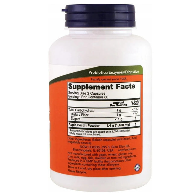 Now Foods Apple Pectin 700mg suplement diety 120 kapsułek