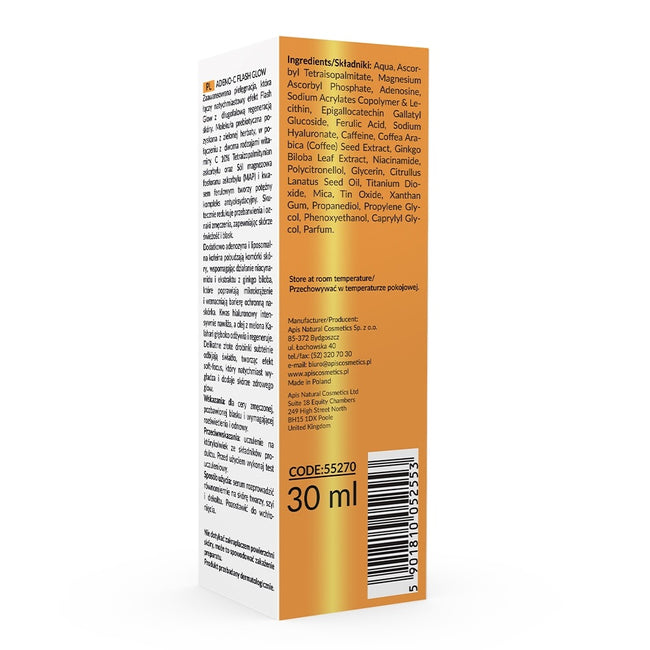 APIS Adeno-C Flash Glow rozświetlające serum do twarzy z witaminą C i kwasem ferulowym 30ml