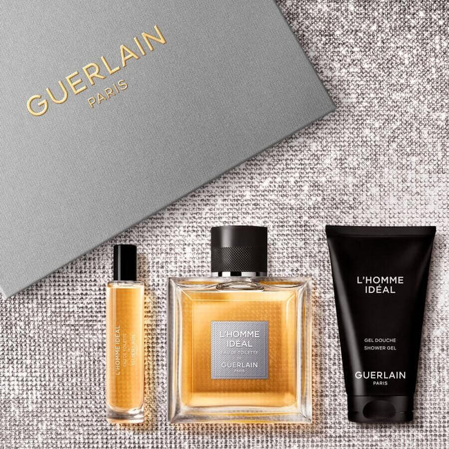 Guerlain L'Homme Ideal zestaw woda toaletowa spray 100ml + woda toaletowa spray 10ml + żel pod prysznic 75ml