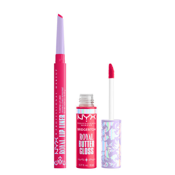 NYX Professional MakeUp Bridgerton Royal Treasures 2-Piece Lip Kit zestaw błyszczyk i konturówka