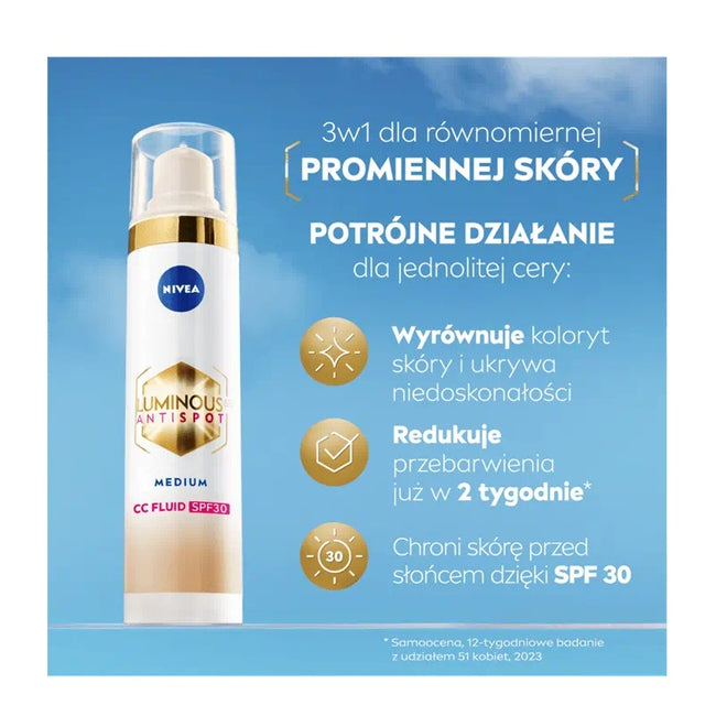 Nivea Luminous630® krem CC przeciw przebarwieniom SPF30 02 Medium 40ml