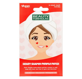 Beauty Formulas Heart Shaped Pimple Patch hydrożelowe plastry na niedoskonałości skóry w kształcie serca 24szt.