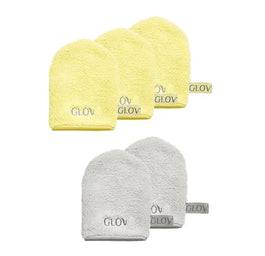 Glov Water-Only Skin zestaw rękawiczek do demakijażu i oczyszczania twarzy  Baby Banana 3szt + Silver Stone 3szt