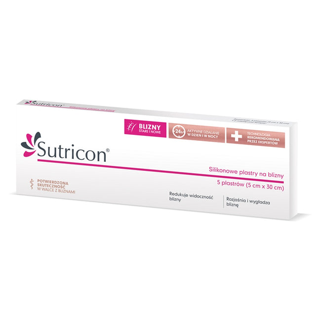 Sutricon Silikonowe plastry na blizny 5 cm x 30 cm 5 sztuk