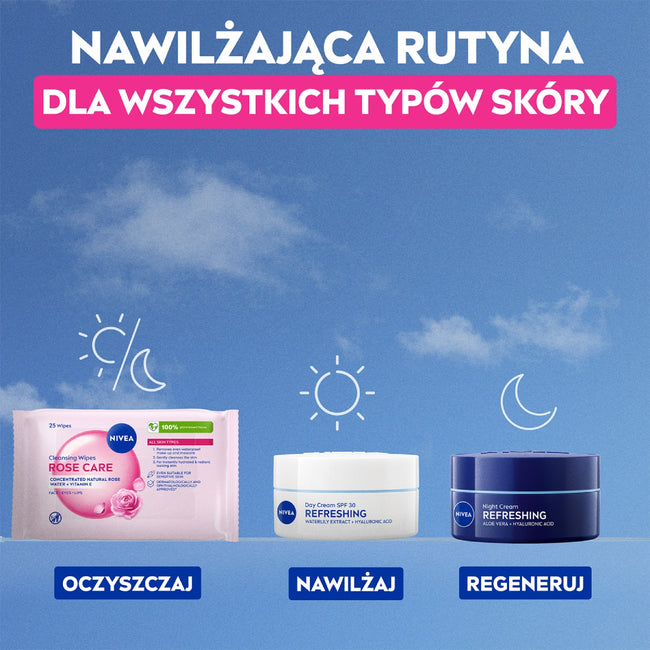 Nivea Rose Touch micelarne chusteczki z organiczną wodą różaną 25szt
