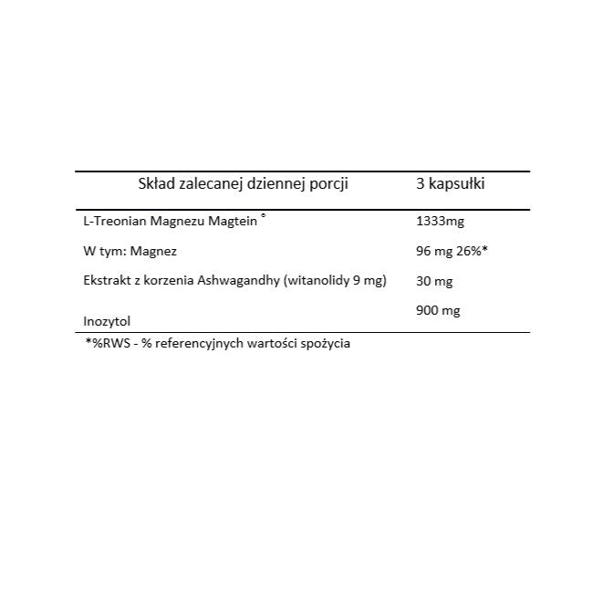 Doctor Life Magtein Stress-Less Inositol L- treonian magnezu suplement diety 90 kapsułek