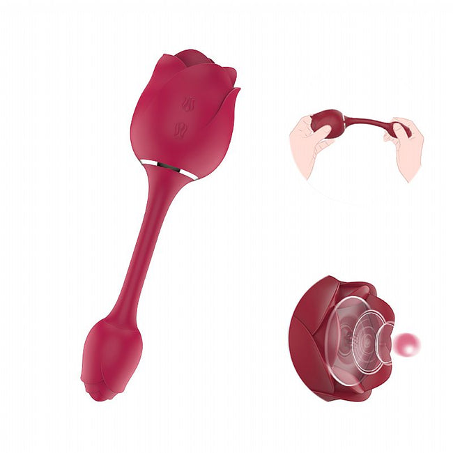 S-HANDE Immortal Flower 3 masażer intymny w kształcie róży z 9 trybami ssania i wibracji Red