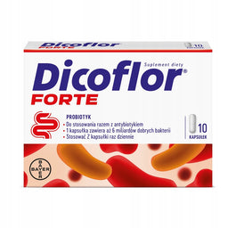 Dicoflor Forte probiotyk suplement diety dla dorosłych i dzieci 10 kapsułek
