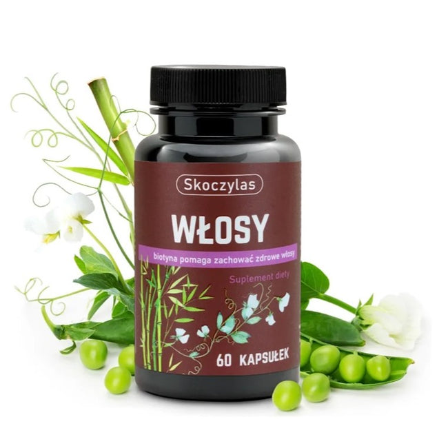 Skoczylas Włosy L-cysteina + biotyna + L-metionina suplement diety 60 kapsułek