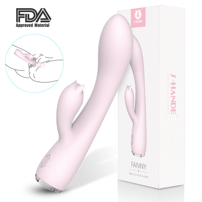 S-HANDE Fanny wibrator podświetlany z 9 trybami wibracji w kształcie królika Light Pink