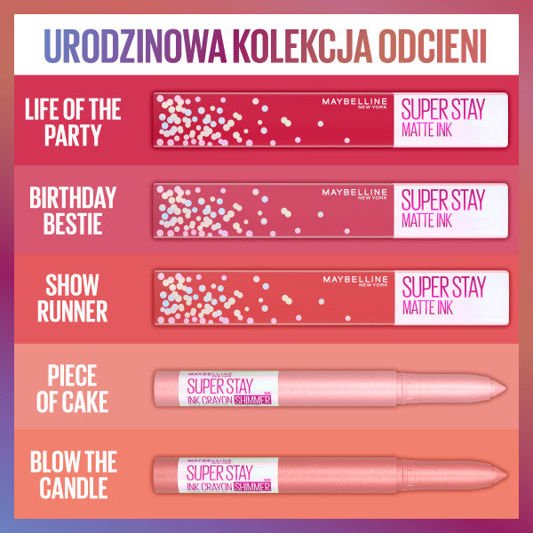 Maybelline Super Stay Ink Crayon B-day Edition pomadka w kredce
