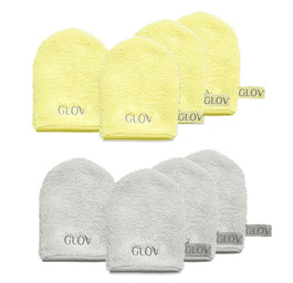 Glov Water-Only Skin zestaw rękawiczek do demakijażu i oczyszczania twarzy Baby Banana 4szt + Silver Stone 4szt