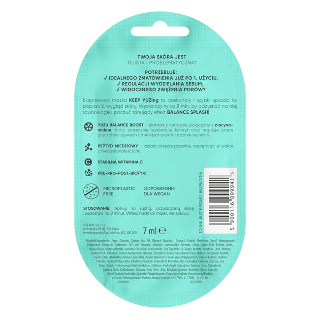 AA Keep Yuzing ekspresowa maska normalizująco-matująca 7ml