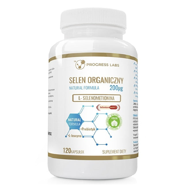 Progress Labs Selen organiczny 200mcg suplement diety 120 kapsułek