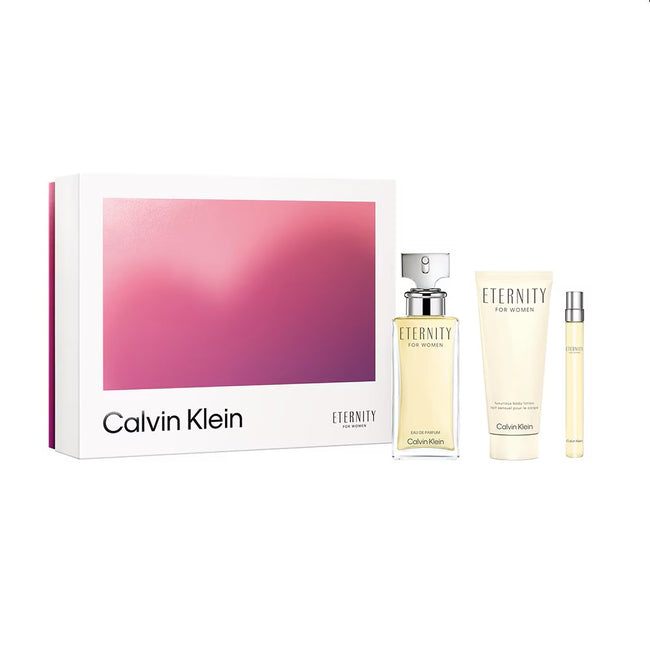 Calvin Klein Eternity For Women zestaw woda perfumowana spray 100ml + balsam do ciała 100ml + woda perfumowana spray 10ml