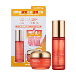 SKIN627 Collagen with Peptide zestaw serum do twarzy 50ml + krem do twarzy 50g + maski w płachcie 3x22ml