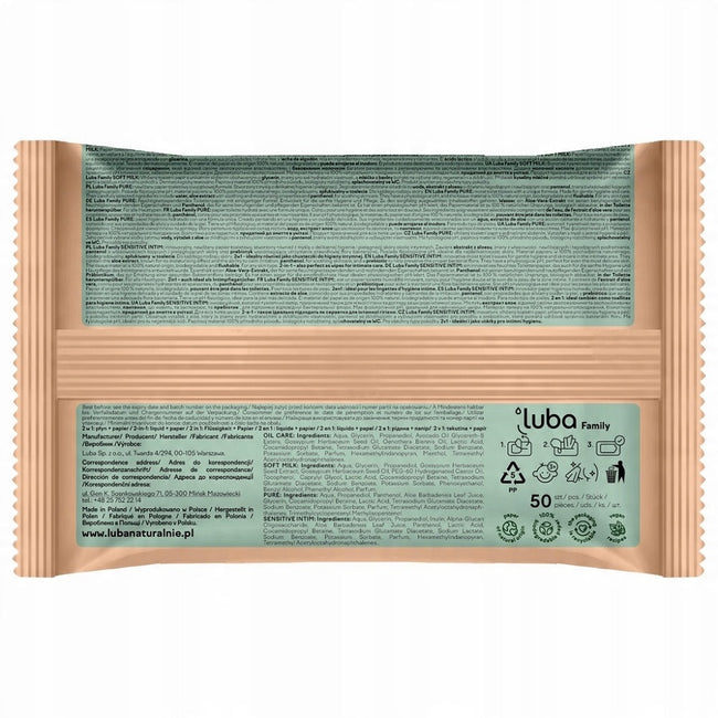Luba Family Sensitive Intim nawilżany papier toaletowy 50szt