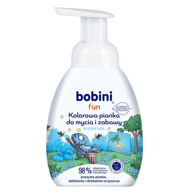 Bobini Fun kolorowa pianka do mycia i zabawy Niebieska 300ml