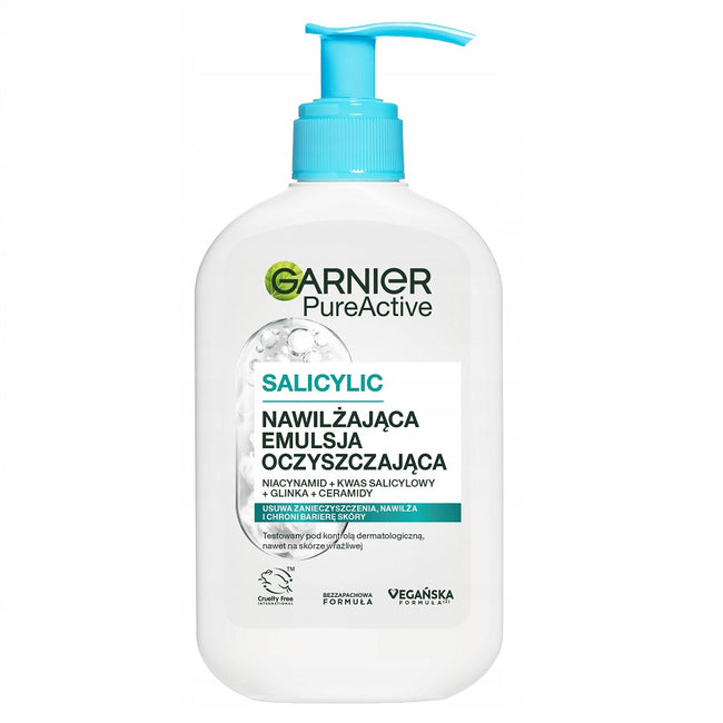 Garnier Pure Active nawilżająca emulsja oczyszczająca do twarzy 250ml