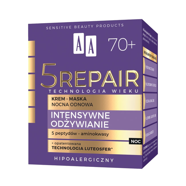 AA Technologia Wieku 5Repair 70+ krem-maska nocna odbudowa 50ml