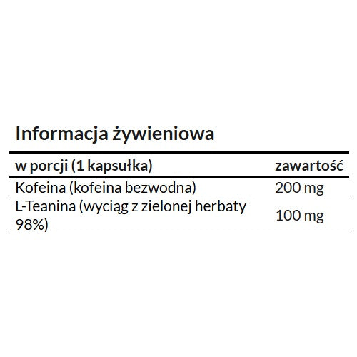 Apollo's Hegemony Caffeine + Theanine suplement diety 120 kapsułek
