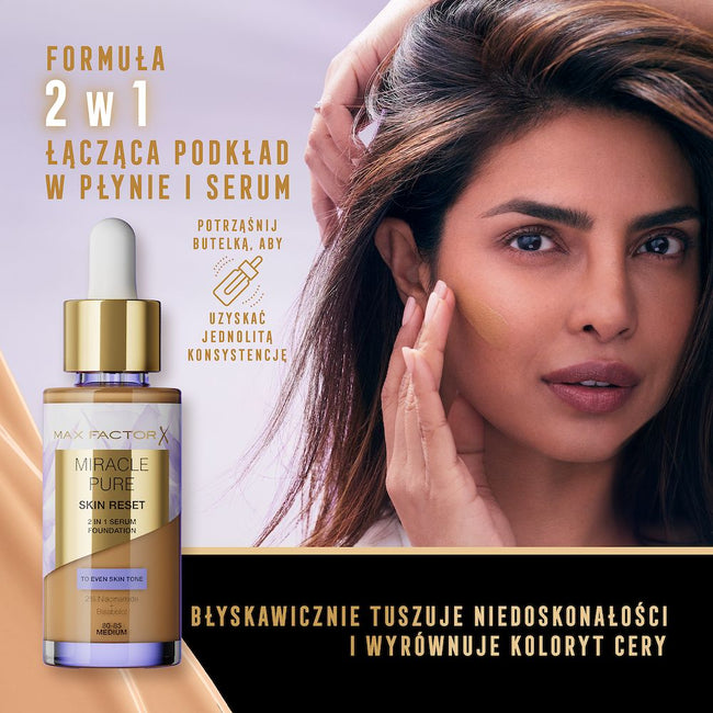 Max Factor Miracle Pure 2w1 Skin Reset pielęgnujący podkład z serum o wegańskiej formule