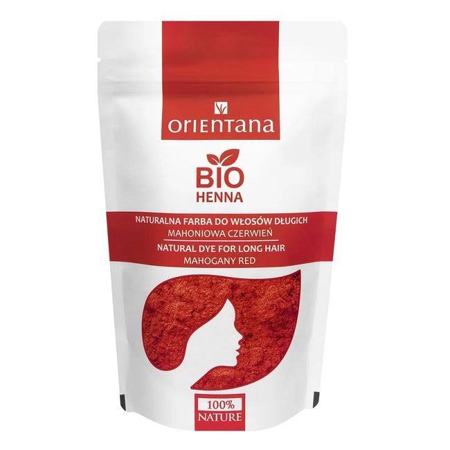 ORIENTANA Bio Henna naturalna farba do włosów długich Mahoniowa Czerwień 100g
