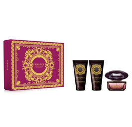 Versace Crystal Noir zestaw woda toaletowa spray 50ml + żel pod prysznic 50ml + balsam do ciała 50ml