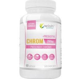 WISH Pharmaceutical Chrom 200µg + Prebiotyk suplement diety 60 kapsułek