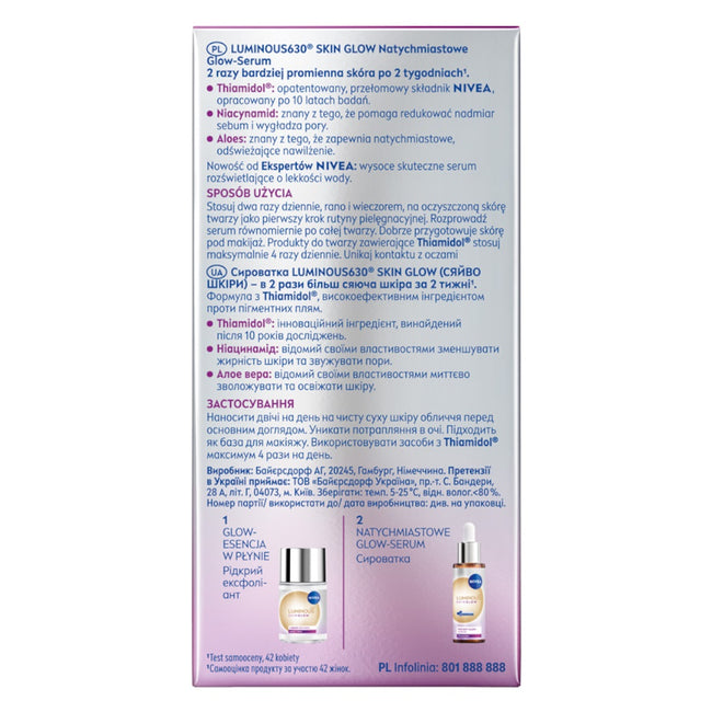 Nivea Luminous630® Skin Glow natychmiastowe glow-serum 15ml