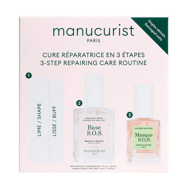 Manucurist 3-Step Repairing Care Routine zestaw do pielęgnacji zniszczonych i osłabionych paznokci