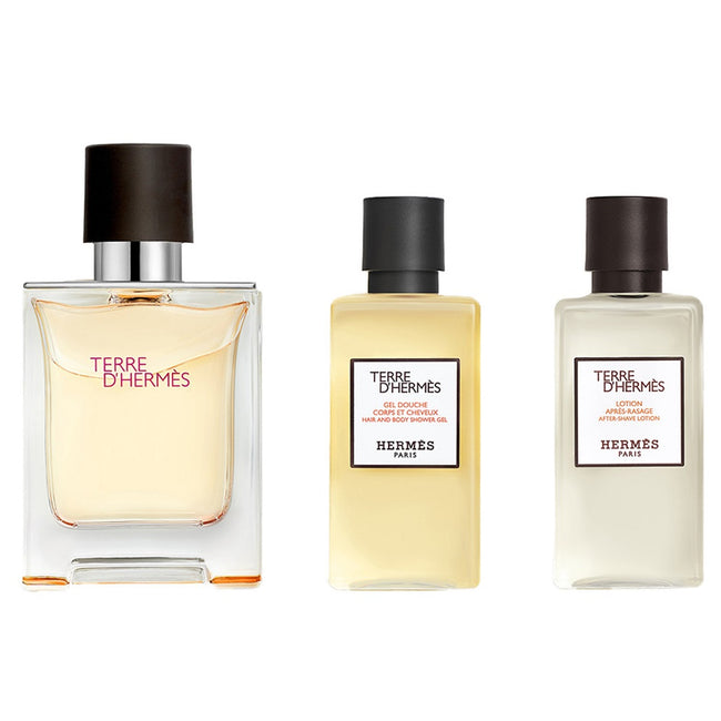 Hermes Terre D'Hermes zestaw woda toaletowa spray 50ml + żel pod prysznic 40ml + balsam po goleniu 40ml