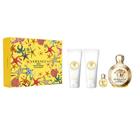 Versace Eros Pour Femme zestaw woda perfumowana spray 100ml + woda perfumowana 5ml + żel pod prysznic 100ml + balsam do ciała 100ml