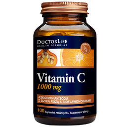 Doctor Life Vitamin C 1000 mg z dziką różą i bioflawonoidami suplement diety 100 kapsułek