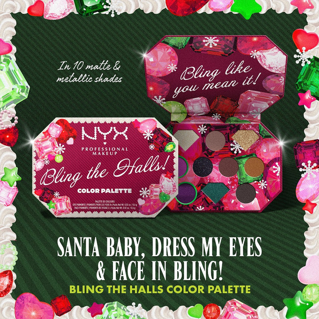 NYX Professional MakeUp Bling the Halls paleta cieni do powiek 10x0.6g