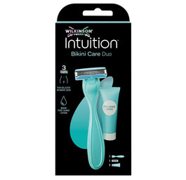 Wilkinson Intuition Bikini Care Duo zestaw maszynka do golenia z 3 ostrzami + kojący balsam po goleniu 40ml