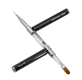 Excellent PRO Decoration pędzelek 2w1 z cyrkoniami Oval #6 9mm