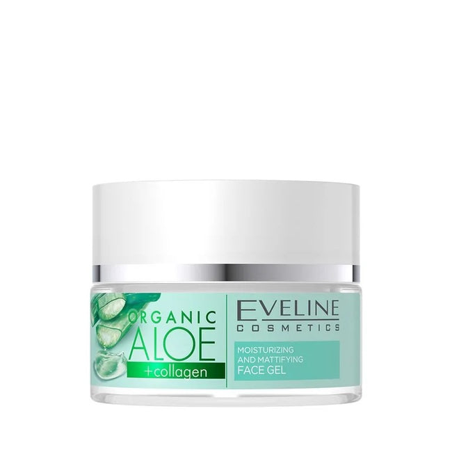 Eveline Cosmetics Organic Aloe + Collagen nawilżająco-matujący żel do twarzy 50ml
