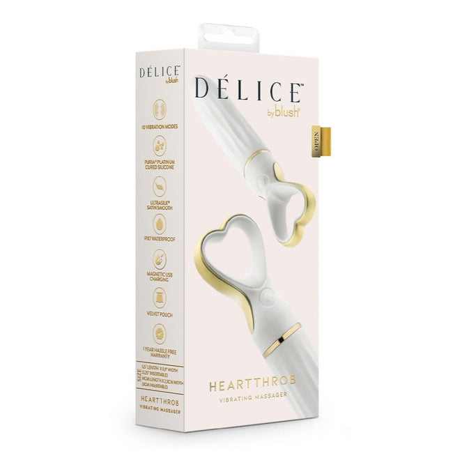 Blush Delice Heartthrob Silicone Bullet Vibrator wibrator z rączką w kształcie serca Whithe Bouquet
