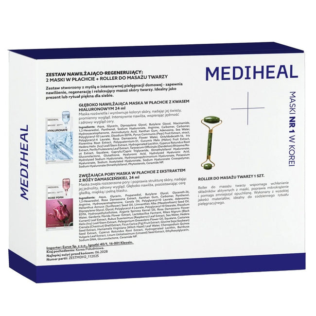 Mediheal Korean Skincare Set zestaw maski w płachcie 2x24ml + roller do masażu twarzy
