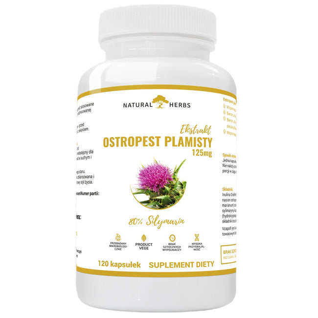 Natural Herbs Ostropest Plamisty suplement diety 120 kapsułek