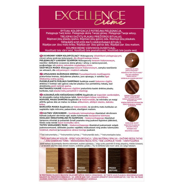 L'Oreal Paris Excellence Creme farba do włosów 4.54 Brąz Mahoniowo-Miedziany