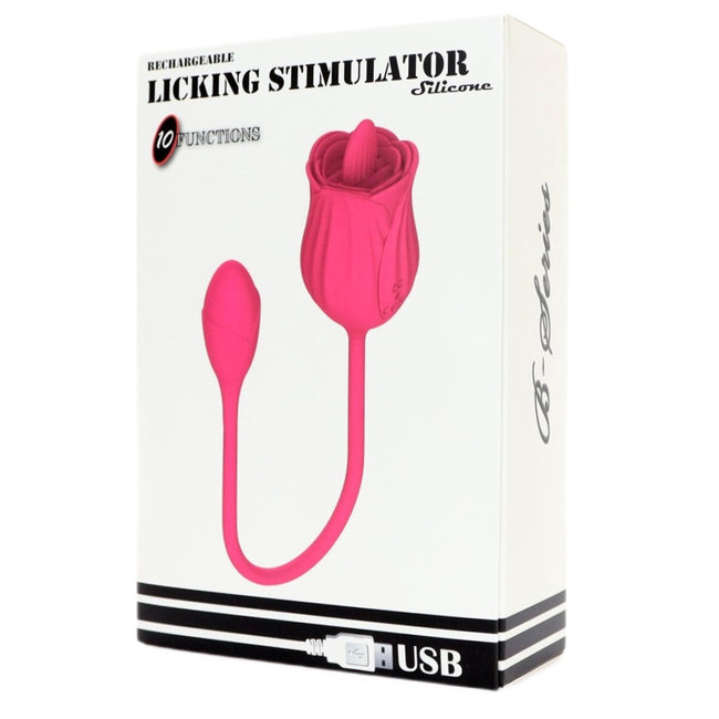 B-Series Magic Licking Massager With Vibrating Egg stymulator z języczkiem i wibrującym jajkiem Pink