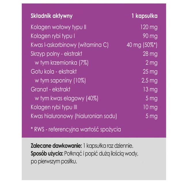Panaseus Kolagen Kompleks suplement diety 50 kapsułek