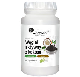 Aliness Węgiel aktywny z kokosa Food Grade 300mg suplement diety 100 kapsułek