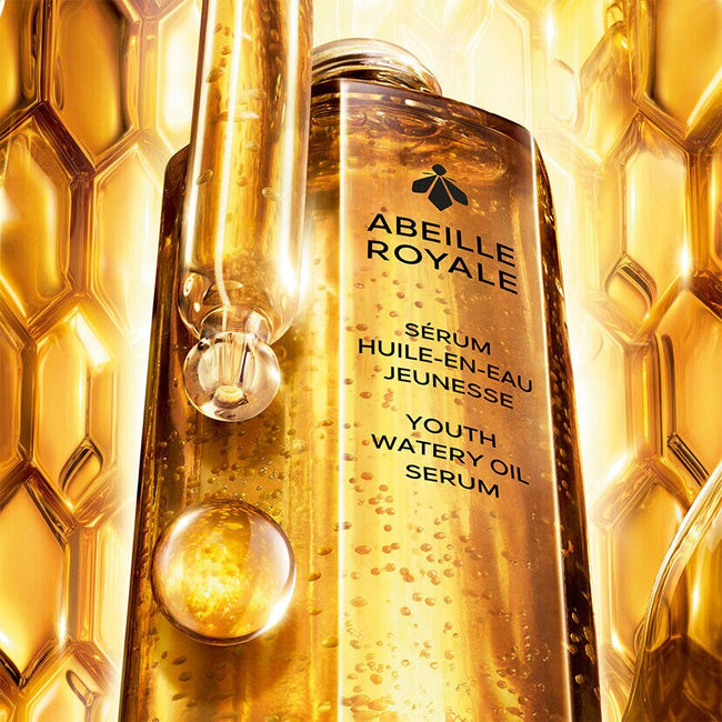 Guerlain Abeille Royale Age-Defying Programme Youth Watery Oil Serum zestaw serum do twarzy 50ml + krem na dzień 15ml + pianka oczyszczająca 40ml + kosmetyczka