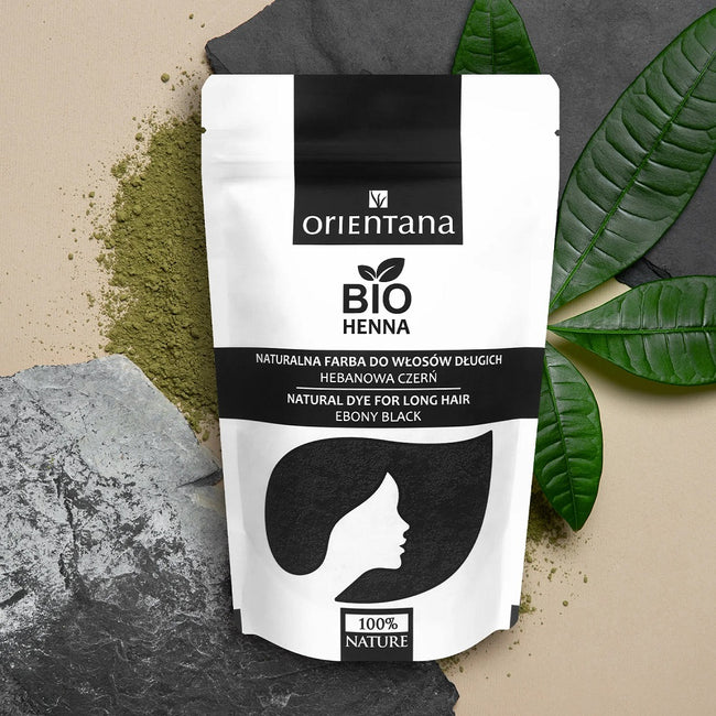 ORIENTANA Bio Henna naturalna farba do włosów długich Hebanowa Czerń 100g