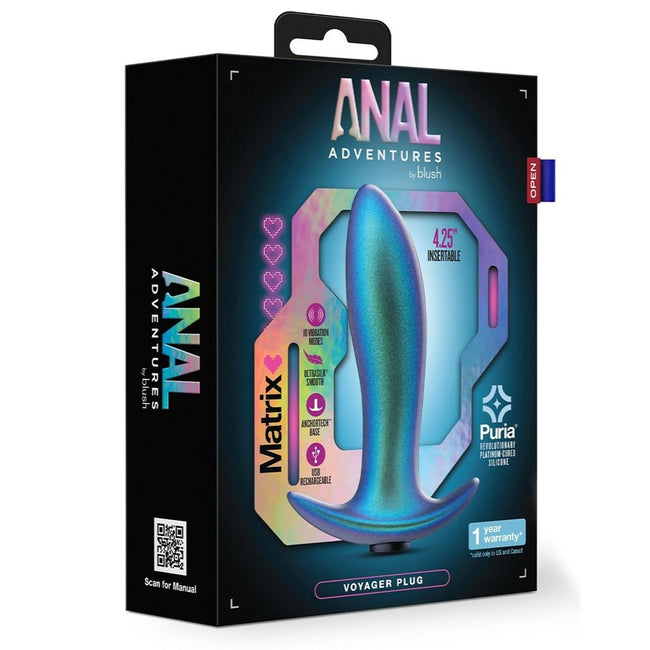 Blush Anal Adventures Matrix Voyager korek analny z 10 trybami wibracji Neptune Teal