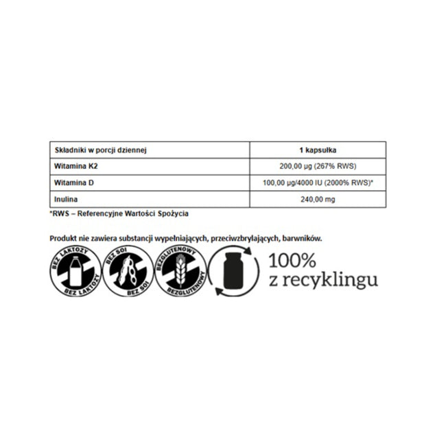 Pharmovit Witamina K2+D3 lanolin suplement diety 60 kapsułek