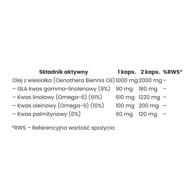 Big Nature Olej z wiesiołka suplement diety 60 kapsułek